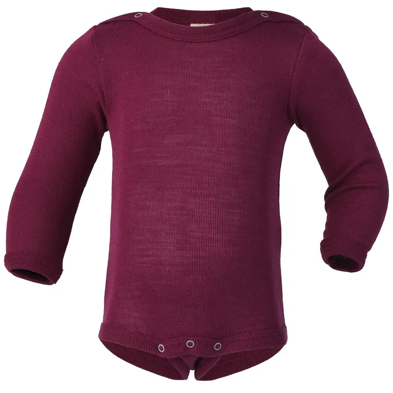 Organic Wool & Silk Long Sleeve Body - Orchid - 0m-6y