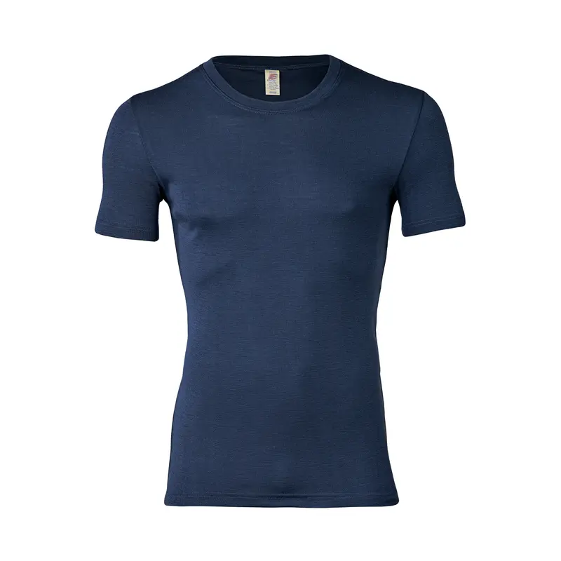 Organic Wool & Silk Men's T-Shirt - Navy - 46-56