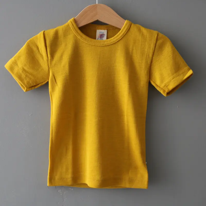 Organic Wool & Silk T-Shirt - Saffron - 1-14y