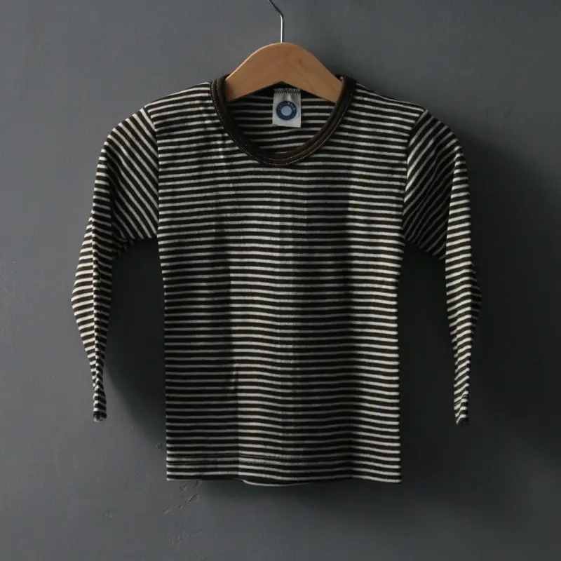 Organic Wool & Silk Top - Brown/Natural - 1-12y