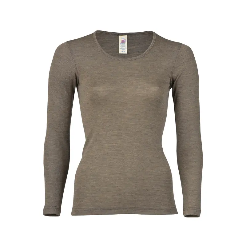 Organic Wool & Silk Womens Top - Walnut - 42-44 ONLY
