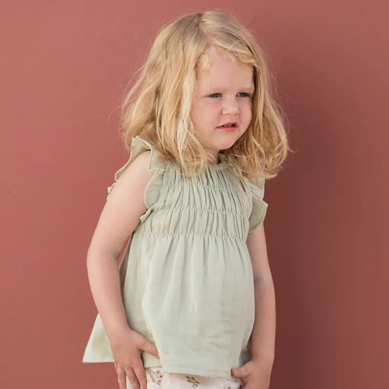 Organic Woven Top - Herbs - 2-7y