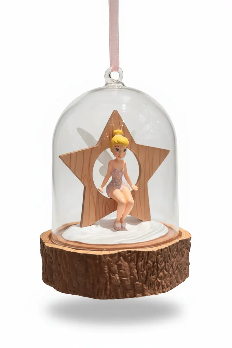 Ornement de Noël Clochette sous cloche en bois – Disneyland Paris