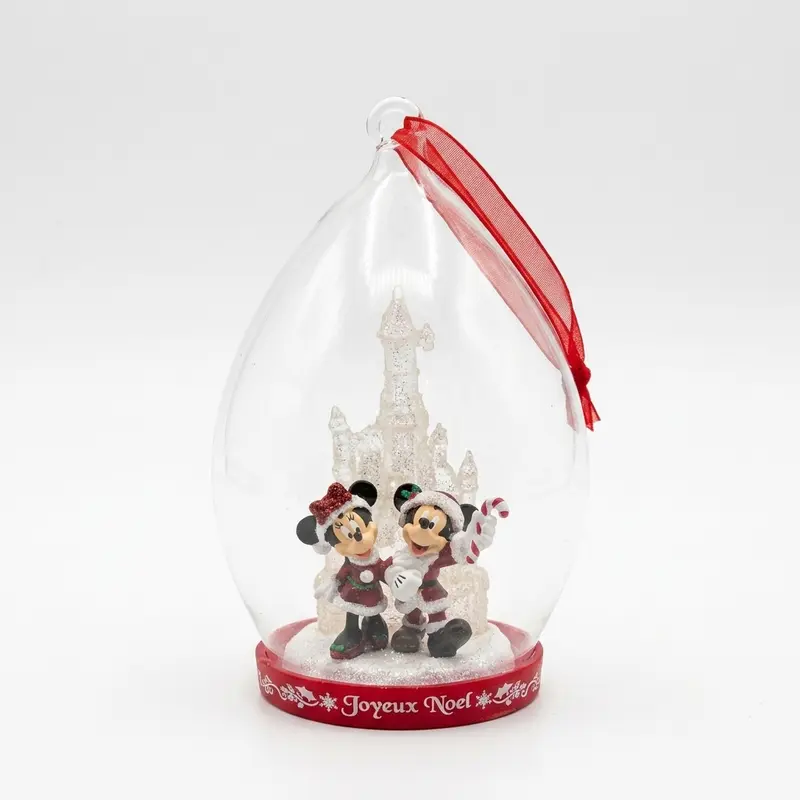 Ornement de Noël Mickey et Minnie devant le château – Disneyland Paris