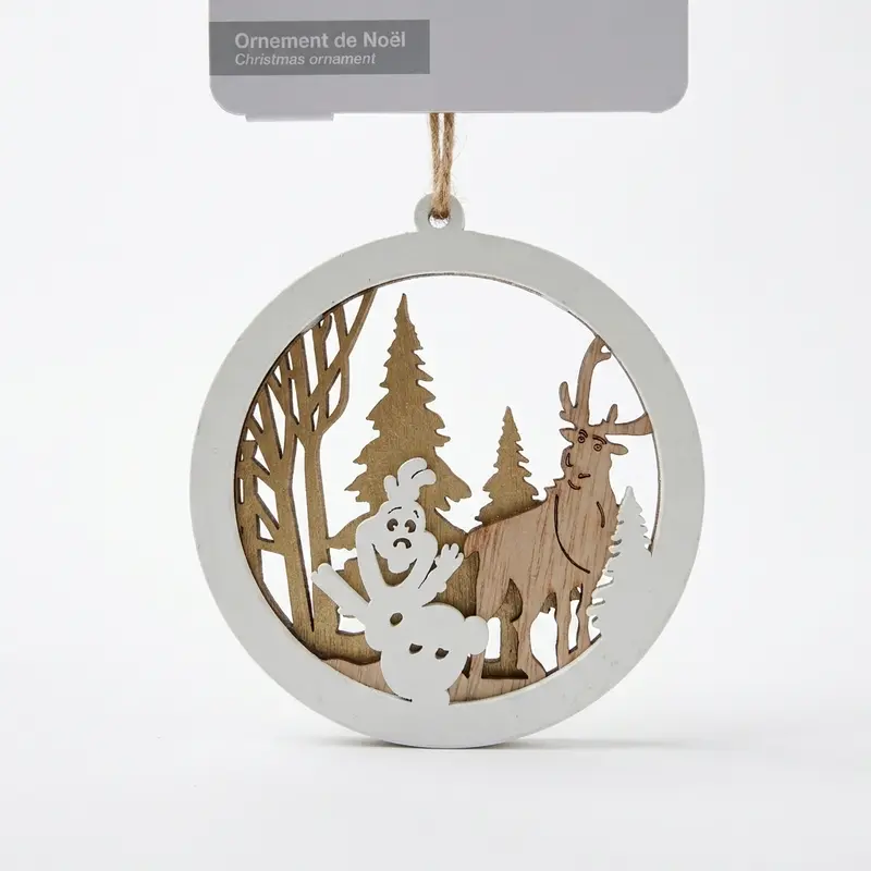 Ornement de Noël Olaf et Sven en bois – Disneyland Paris