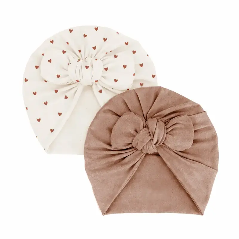 Pack de 2 bonnets turban - Petits coeurs - Mrs. Ertha