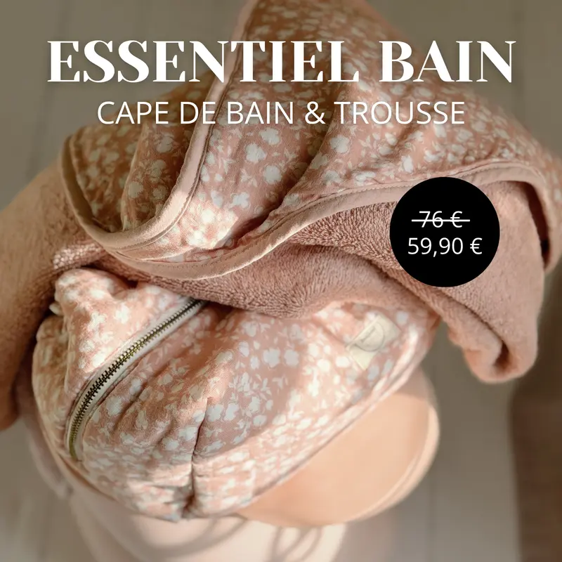 Pack de bain Bloom Blush - Trousse + Cape de bain