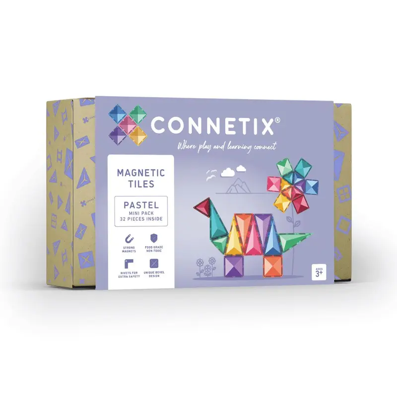 Pack mini 32 pièces pastel tuiles magnetiques - CONNETIX
