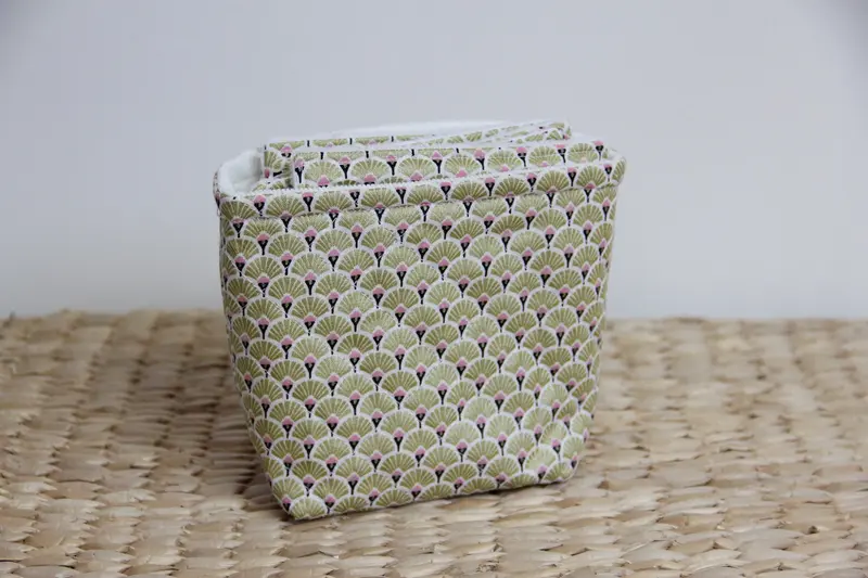 Panière de lingettes - Blanc/Doré éventail