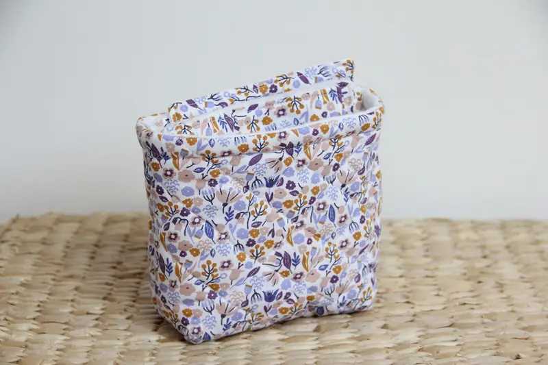 Panière de lingettes - Blanc/Liberty parme