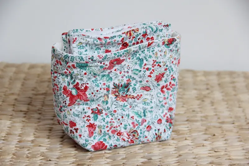 Panière de lingettes - Blanc/Liberty Vert d'eau