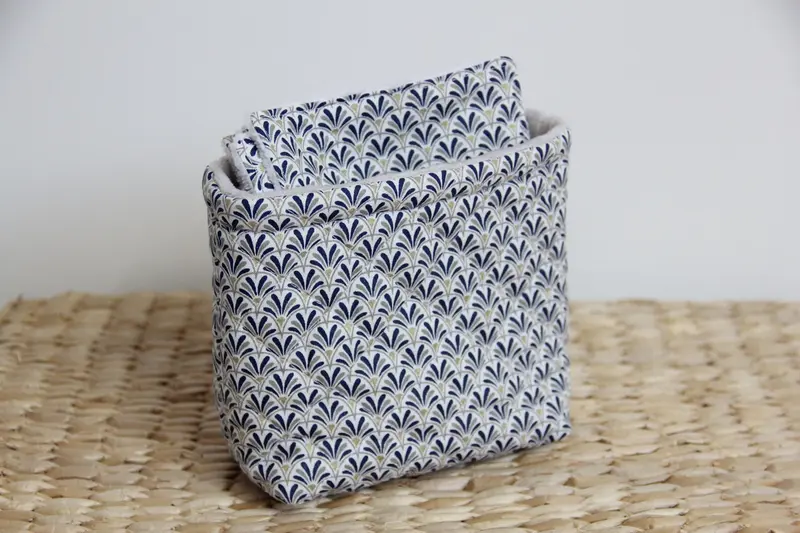 Panière de lingettes - Bleu/Gris