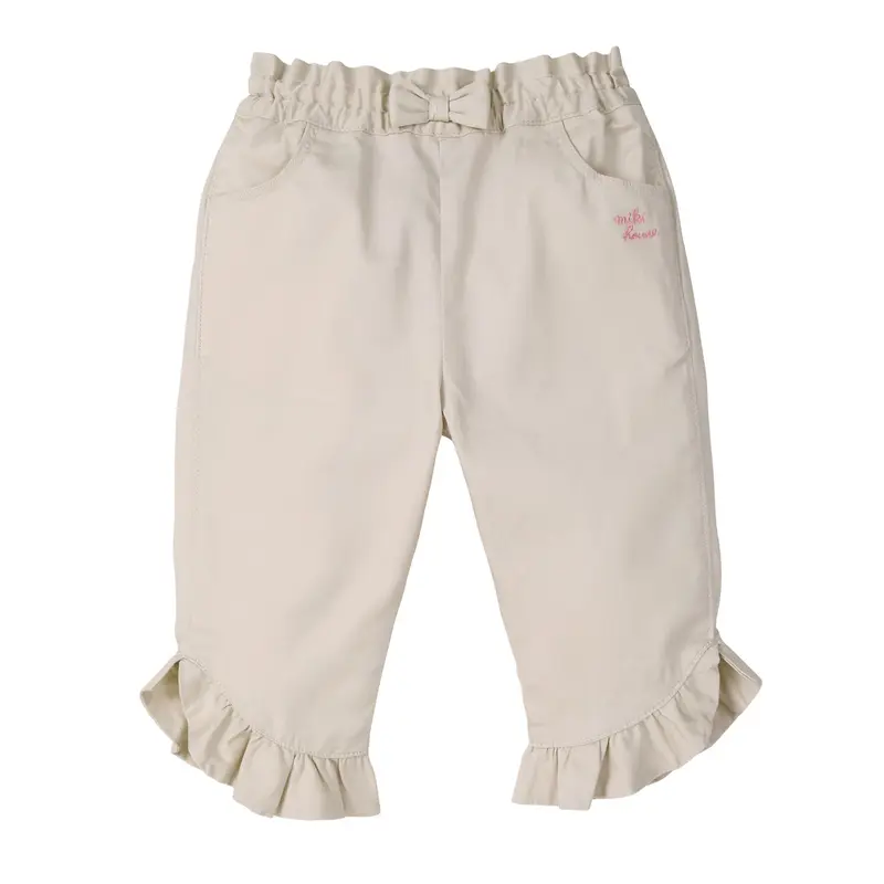 PANTACOURT BEIGE CLAIR À DÉTAIL ROSE