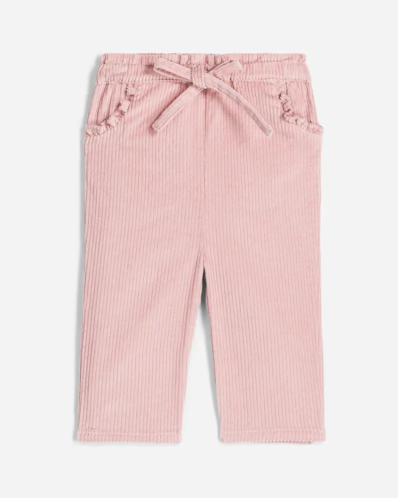 Pantalon bébé Amélie velours sweet rose