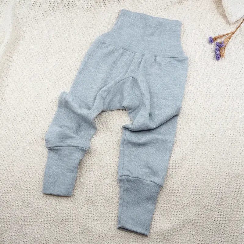 Pantalon bébé en laine et soie Cosilana - Gris