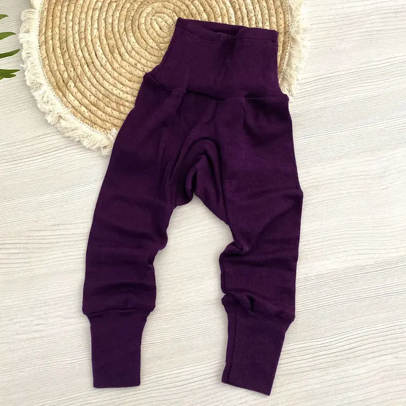 Pantalon bébé en laine et soie Cosilana - Violet