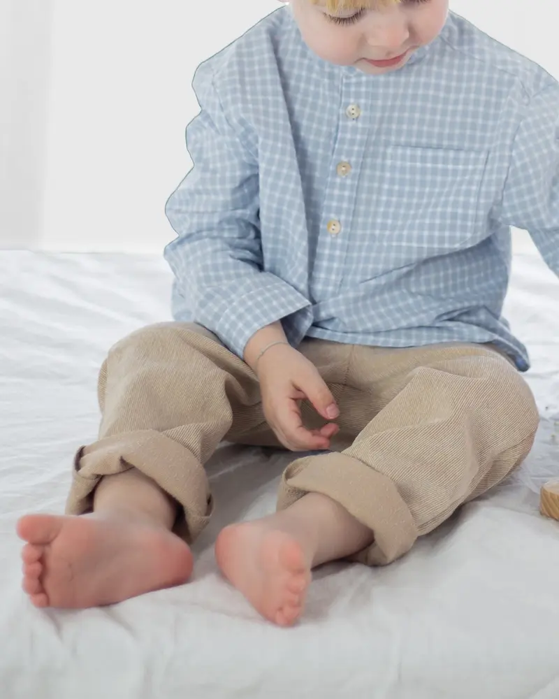 Pantalon bébé Ferdinand en velours beige