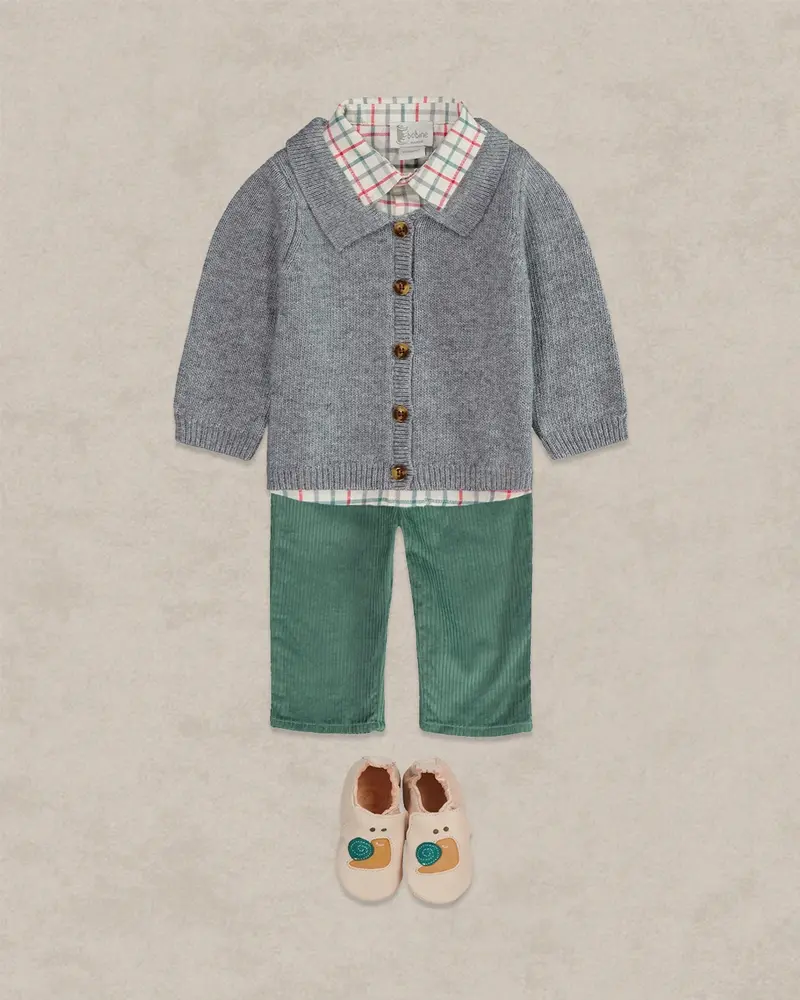 Pantalon bébé Ferdinand velours vert