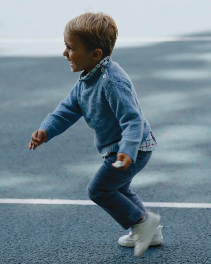Pantalon bébé velours bleu