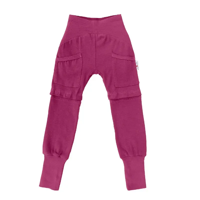 Pantalon évolutif ManyMonths en chanvre et coton bio - Berry Sorbet