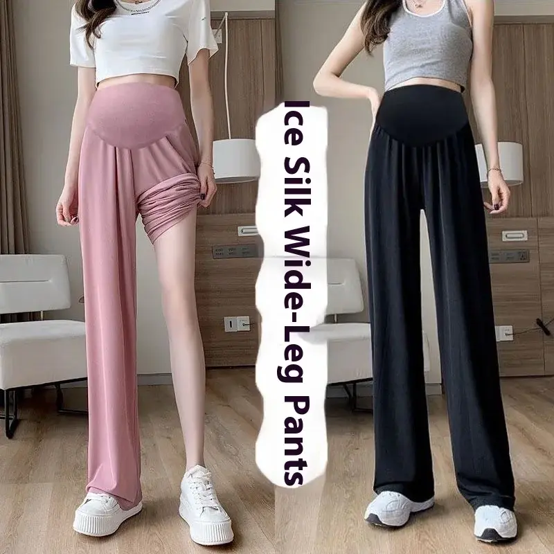 Pantalon Maternité Été Poches | Tissu Frais Ice Silk | Mybooni