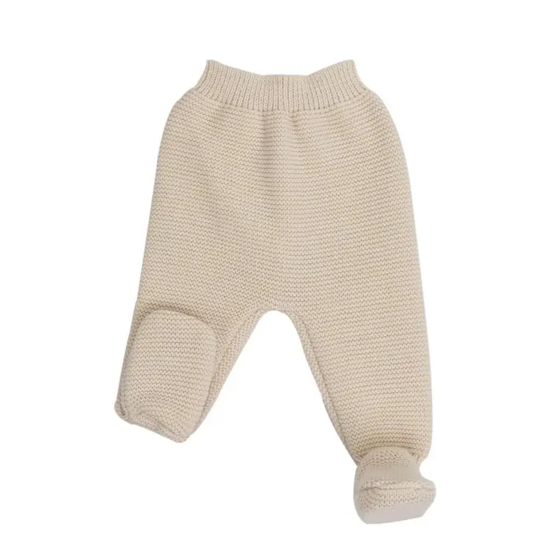 Pantalon naissance en maille beige