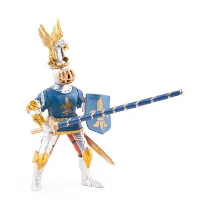Papo - Figurine - Chevalier bleu fleur de lys