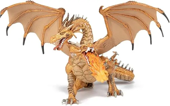 Papo - figurine - Dragon d'or à deux têtes 🧒3 ans+