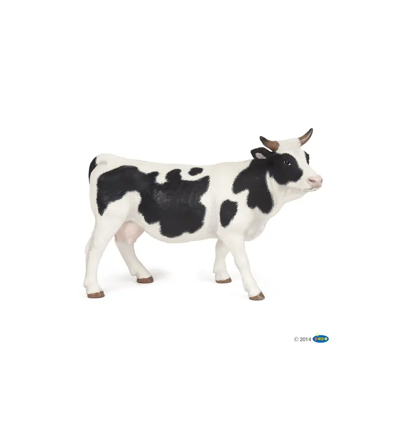 Papo - Figurine La vache noire et blanche - 2 ans +