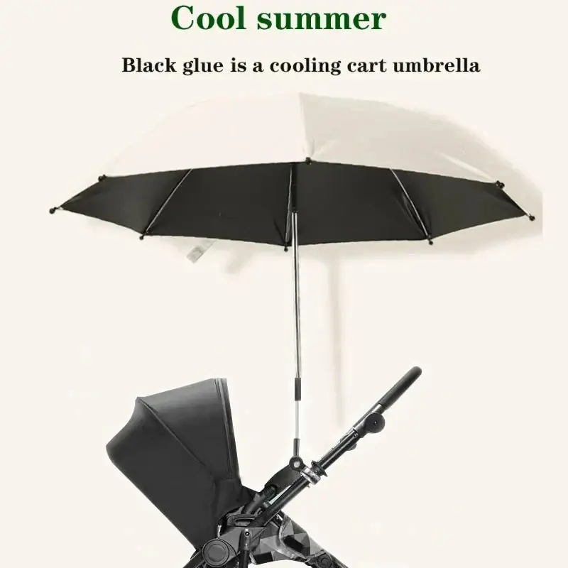 Parasol poussette pliant protection UV soleil pluie - pare-soleil 360° universel landau ajustable