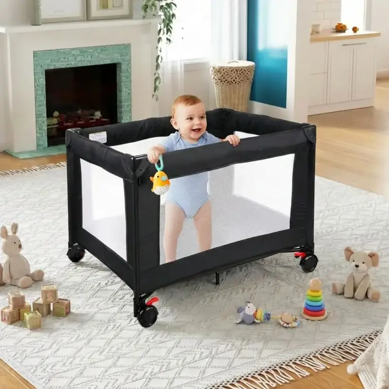 Parc bébé compact 100x70cm - barrière de sécurité aire de jeu appartement tout-petit