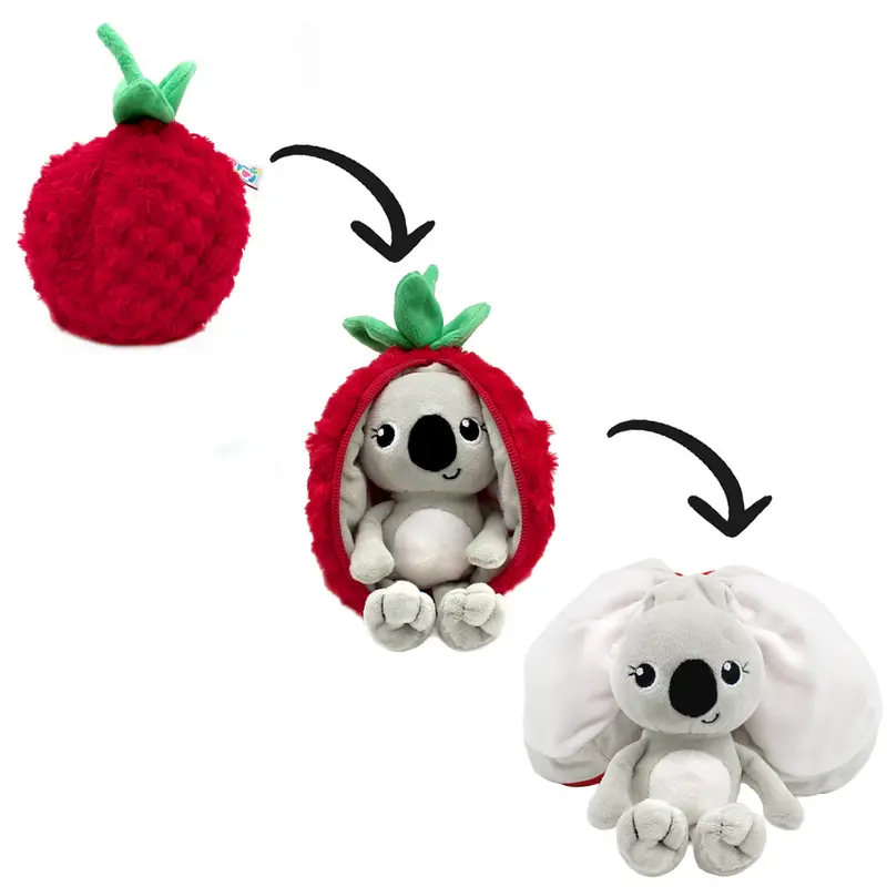 Peluche 2 en 1 - Tartlet le Koala Framboise - Flipetz - Les Déglingos