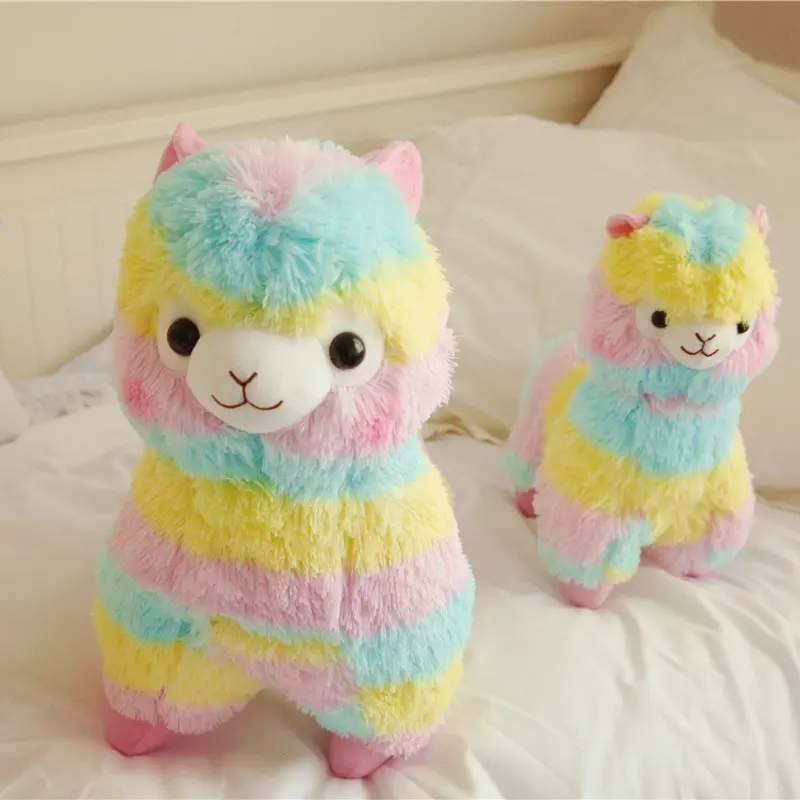Peluche Alpaga Doudou Lama Arc en ciel