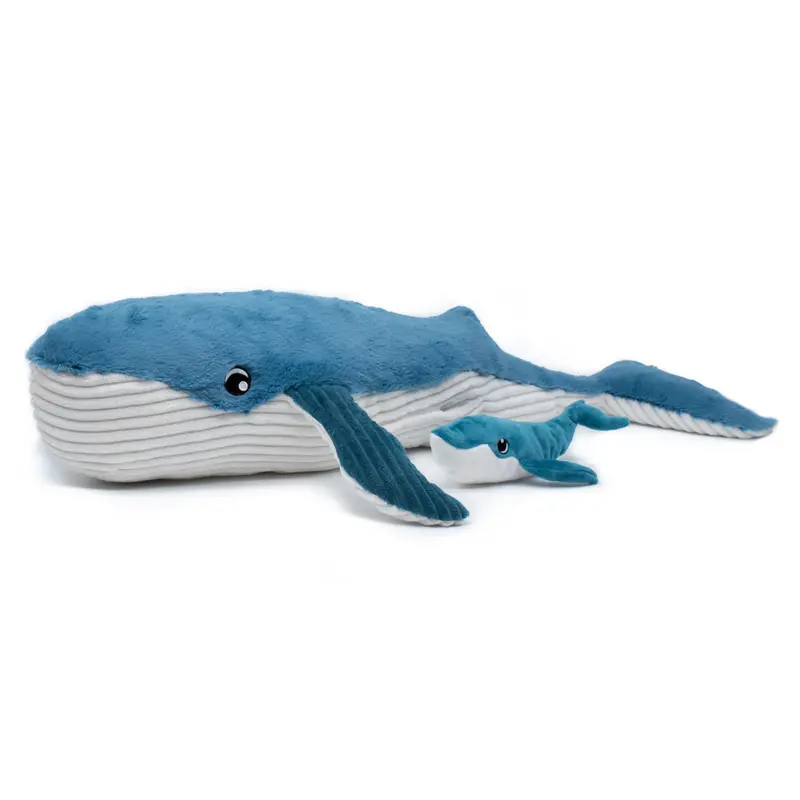 Peluche baleine Gravillou maman et son bébé bleu - Les Ptipotos