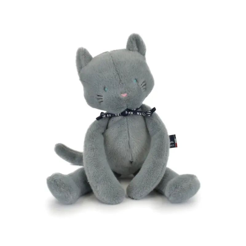 Peluche Chat Gris Méloé 37 ou 56 cm – Peluche artisanale made in France Maïlou