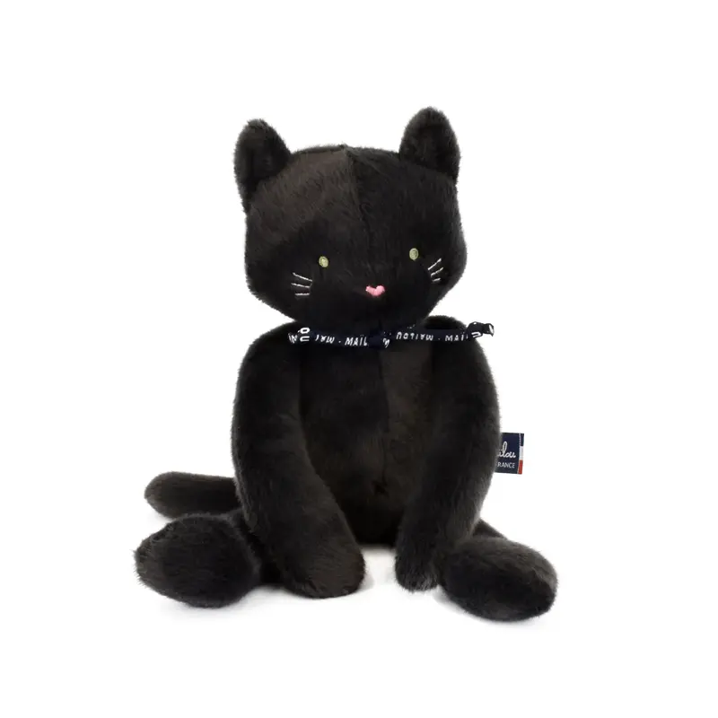 Peluche Chat Noir anthracite Méloé 37 ou 56 cm – Peluche artisanale made in France Maïlou