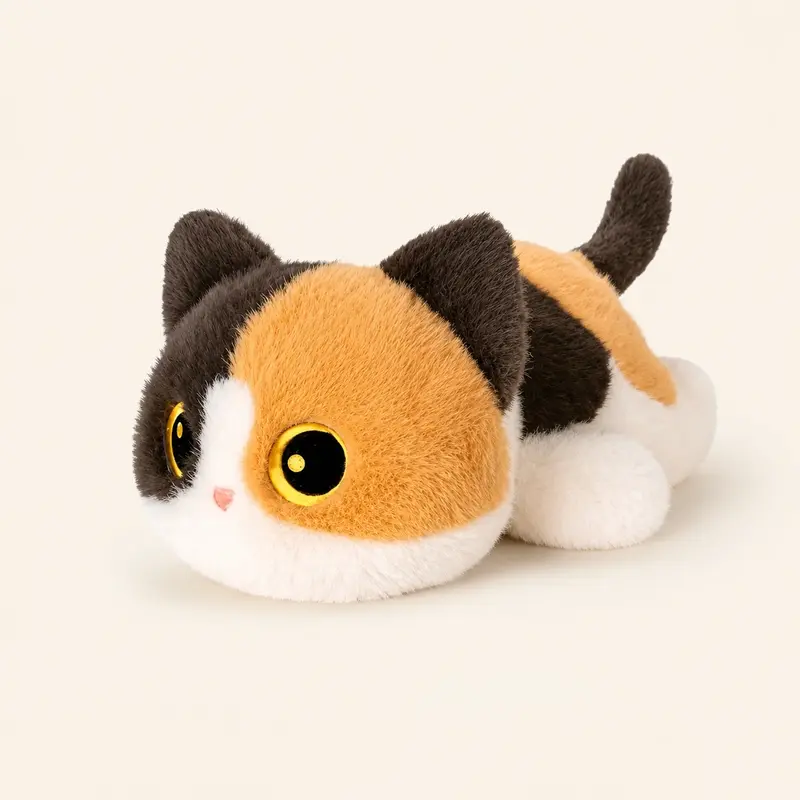 Peluche Chat Roux et Blanc