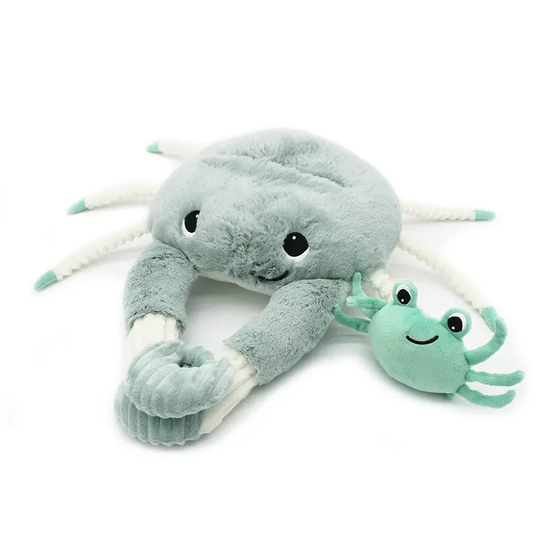 Peluche crabe Cassecou maman et son bébé menthe - Les Ptipotos