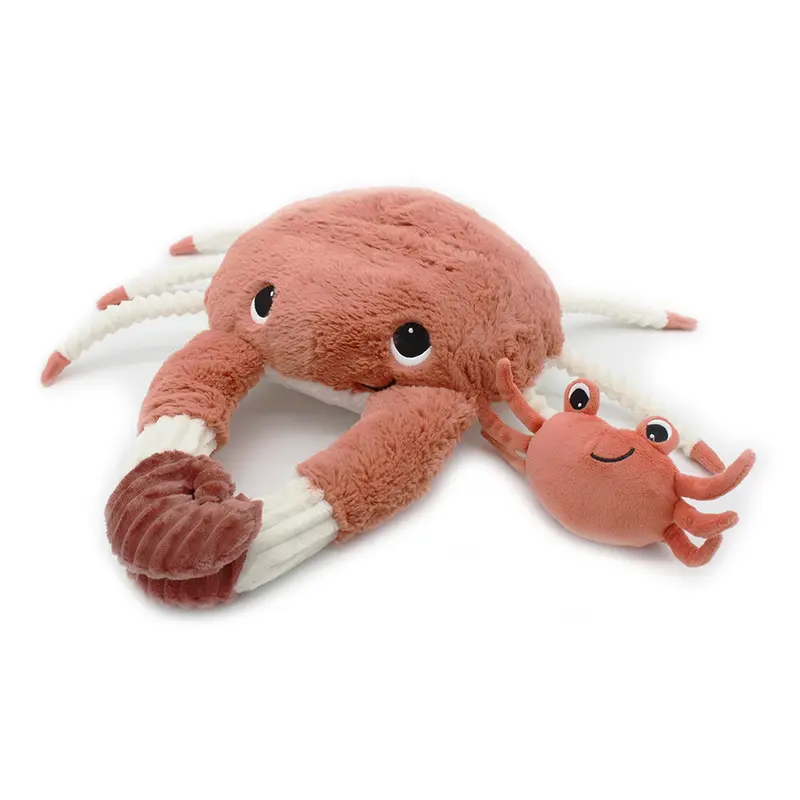 Peluche crabe Cassecou maman et son bébé terracotta - Les Ptipotos