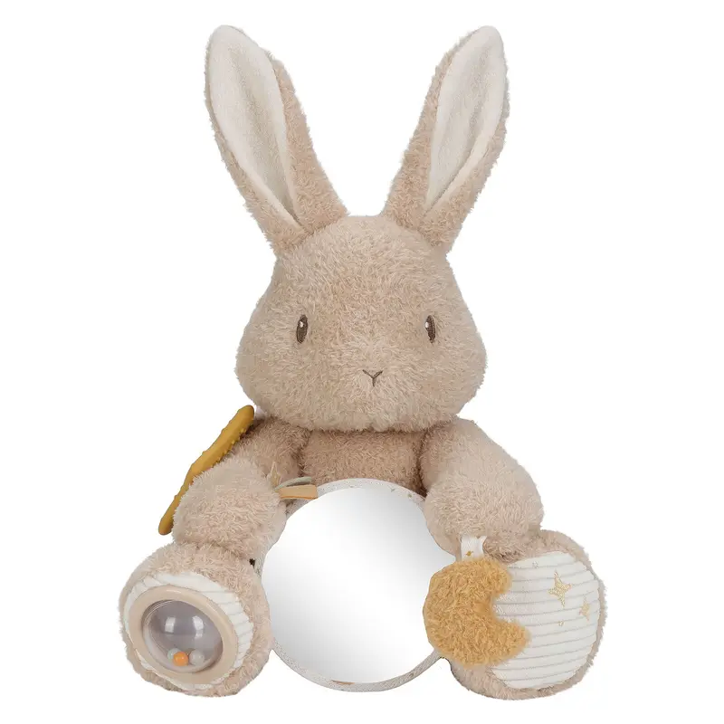 Peluche d'activités en tissu - Lapin / Newborn - Little Dutch