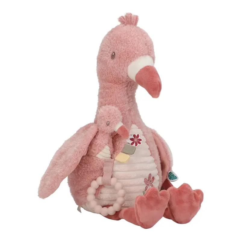 Peluche d'activités flamant rose - Newborn - LITTLE DUTCH