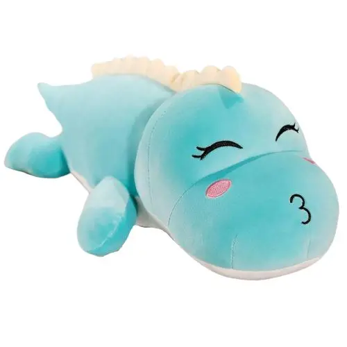 Peluche Dinosaure <br> de Couleur Bleu (yeux fermés)