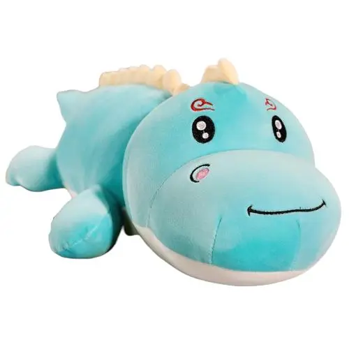 Peluche Dinosaure <br> de Couleur Bleu (yeux ouverts)