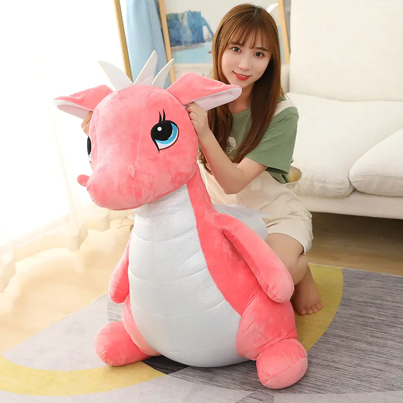 Peluche Dinosaure <br> Géant Rose (40 à 80 cm)