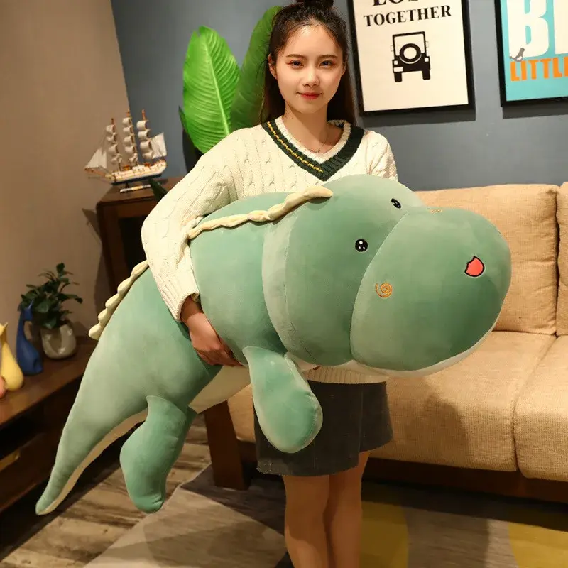 Peluche dinosaure crocodile géant 80cm coussin câlin
