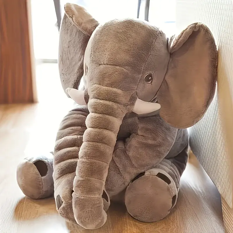 Peluche éléphant 40cm coussin doudou pour bébé