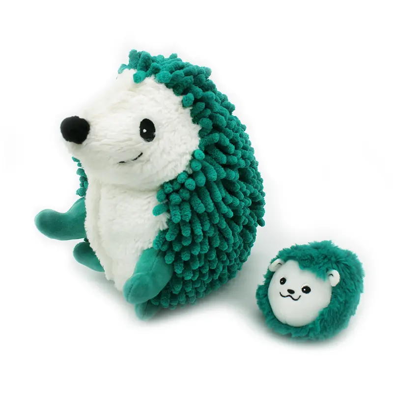 Peluche hérisson Piktou maman et son bébé vert - Les Ptipotos