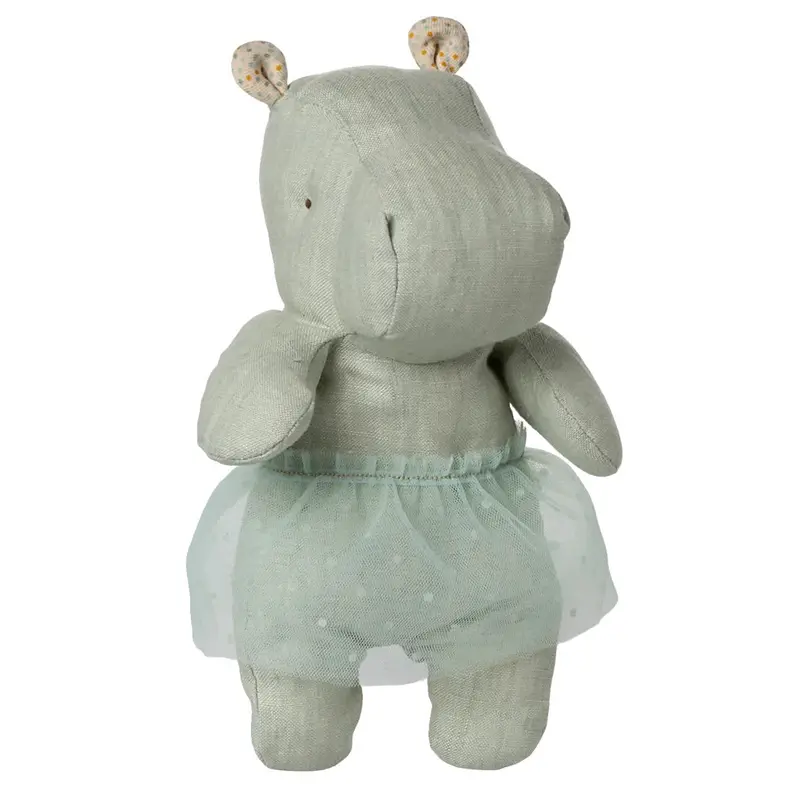 Peluche Hippo avec sa jupe - Safari Friends - Small - Menthe - Maileg