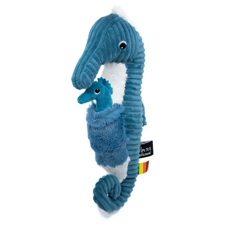 Peluche hippocampe Papadou papa et son bébé bleu - Les Ptipotos