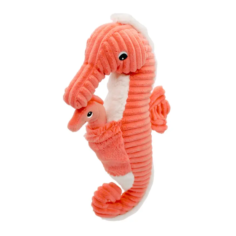 Peluche hippocampe Papadou papa et son bébé corail - Les Ptipotos